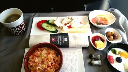 Close-up of food served in plate