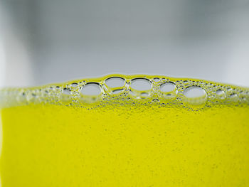 Close-up of water drops on glass