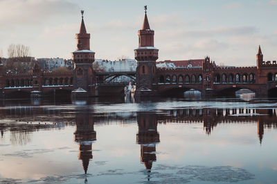 Reflection of buildings in water