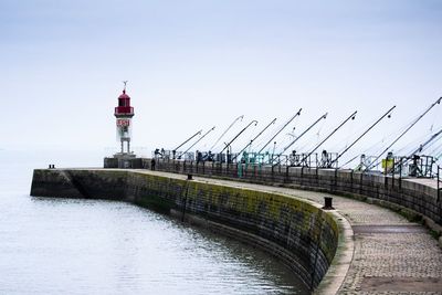 View of lighthouse against clear sky