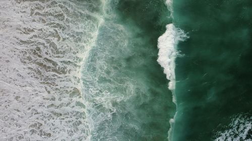 Aerial view of sea waves