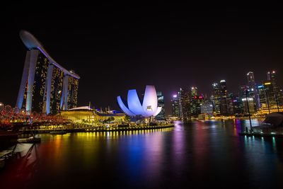 Illuminated city at night