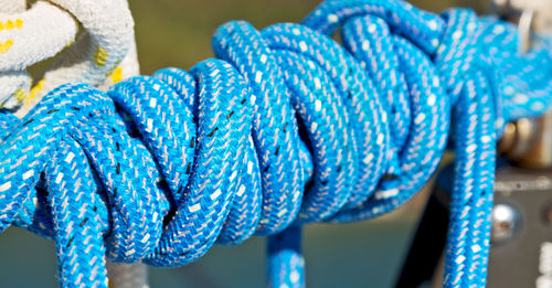 Close-up of blue rope