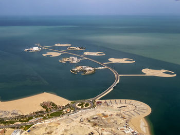 High angle view of beach against sky