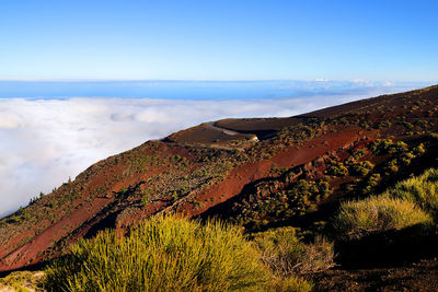 Majestic view of cloudscape covering el teide national park