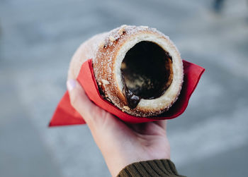 Close-up of person holding ice cream