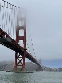 Suspension bridge over sea view from fort winfield 