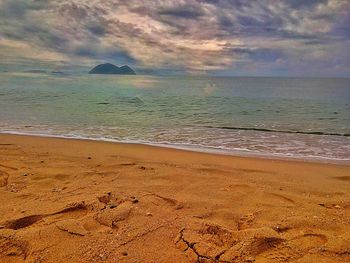 View of sea against cloudy sky