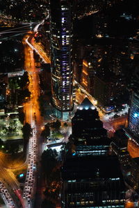 Illuminated city at night