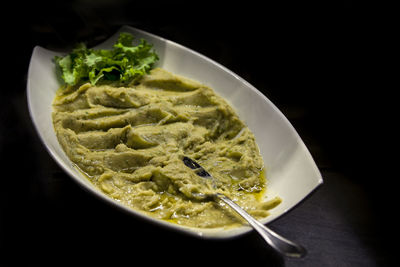 Close-up of meal served in plate