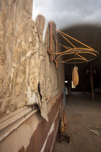 Interior of abandoned exercise room in ghost town