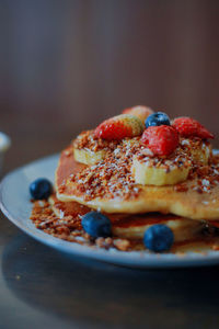 Close-up of food in plate on table