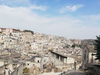 High angle view of townscape against sky