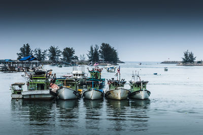 Boats in sea