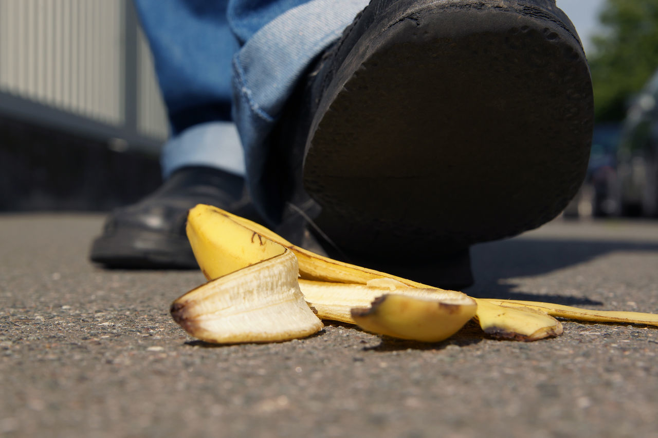 Slipping on banana peel