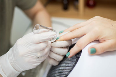 Close up manicure.