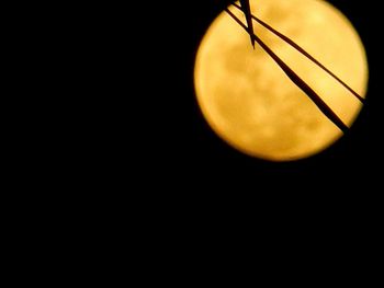 Low angle view of illuminated moon at night