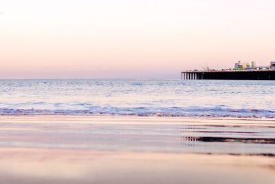 Scenic view of sunset over sea