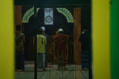 Digital composite image of open door