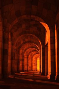 Interior of illuminated corridor