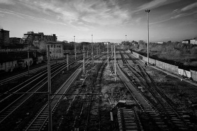 Railroad tracks against sky