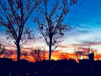 Silhouette tree against sky during sunset