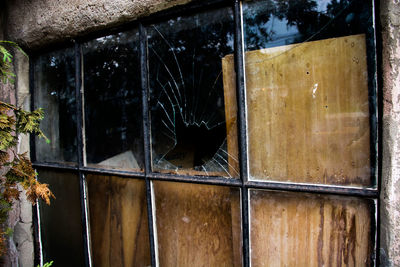 Full frame shot of abandoned window