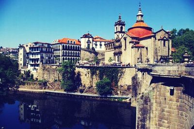 Reflection of buildings in water