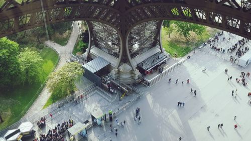 High angle view of crowd on road