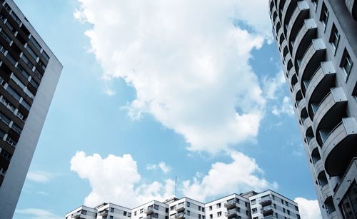 Low angle view of buildings against sky