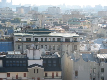 High angle view of residential buildings