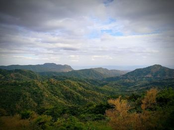 Scenic view of mountains against sky