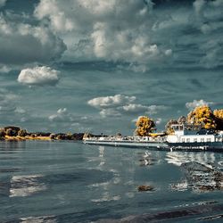 View of sea against cloudy sky