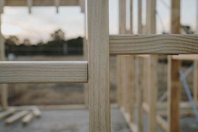 Close-up of empty bench