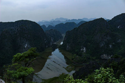 Scenic view of mountains against sky