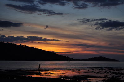 Scenic view of sunset over sea