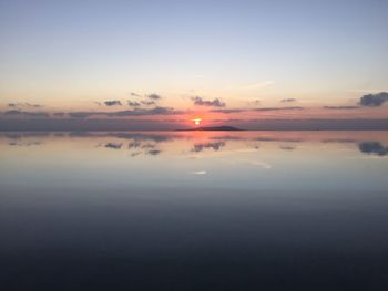 Scenic view of sunset over river