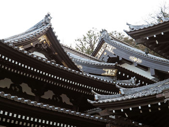 Low angle view of temple against clear sky