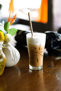 Close-up of coffee on table