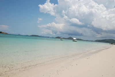 Scenic view of beach against sky