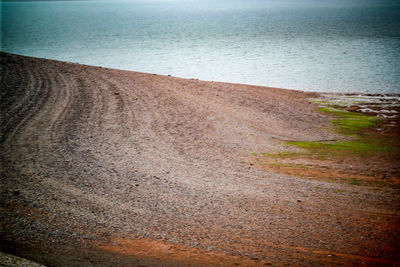 High angle view of beach