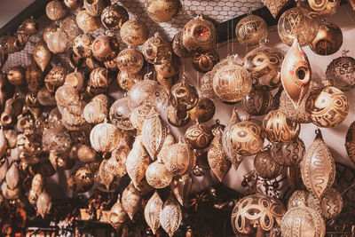 Full frame shot of decorations hanging in market for sale