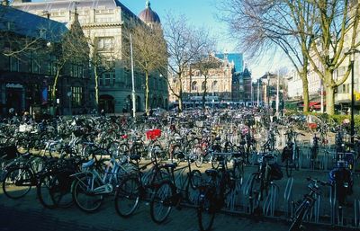 Bicycles parked in front of building