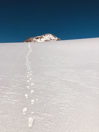 Footpath on the snow 