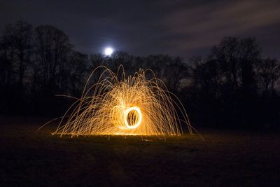 Light trails at night