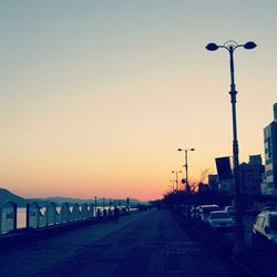 Empty road at sunset