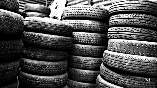 Full frame shot of stacked stack