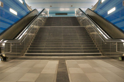Low angle view of escalator in subway station