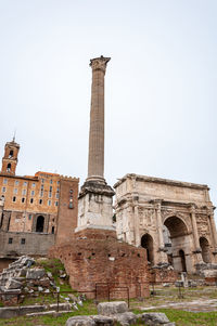 Low angle view of historical building against clear sky