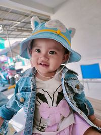 Portrait of cute girl looking away